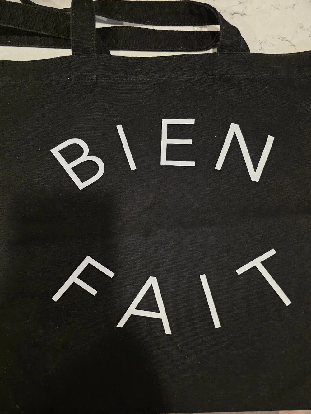 Madewell Black Tote with White Script Logo Bien Fait 15